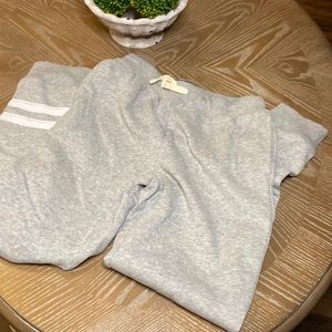 Big Boys Boys Gray & White Stripe  Athletic Joggers Soft Fleece Sweatpants